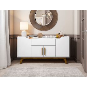 Manhattan Comfort Addie 53.54 Sideboard with 5 Shelves in White Manhattan Comfort Addie 53.54 Sideboard with 5 Shelves in White