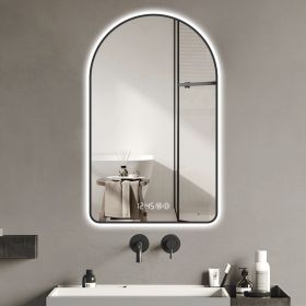 28"x48"Arched LED Mirror for Bathroom,Time and temperature display, Backlight, Anti-Fog, Dimmable 28"x48"Arched LED Mirror for Bathroom,Time and temperature display, Backlight, Anti-Fog, Dimmable